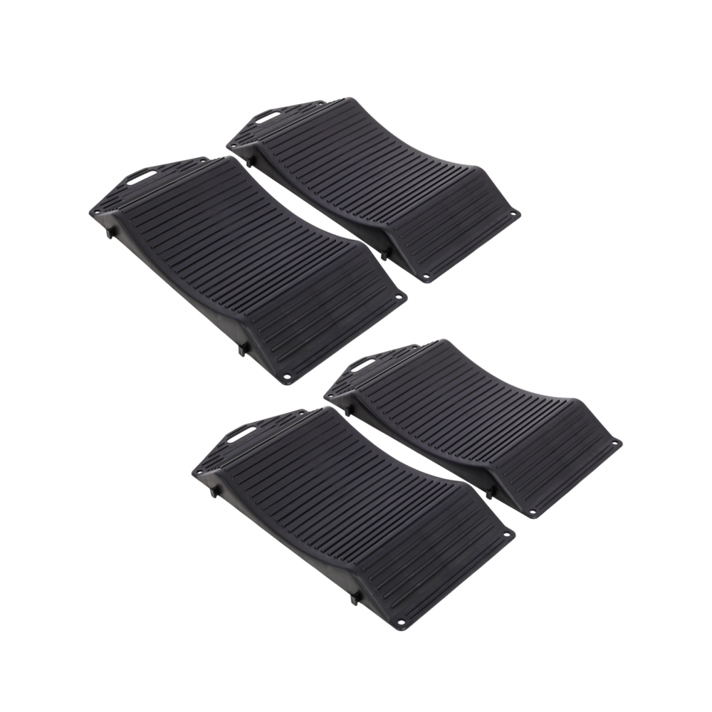 4-Piece Car Lift Ramps with Anti Mat Design, Black_4Dock